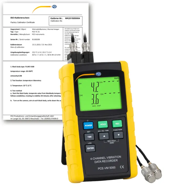 Accelerometer PCE-VM 5000-ICA Incl. ISO Calibration Certificate Accelerometer PCE-VM 5000-ICA Incl. ISO Calibration Certificate