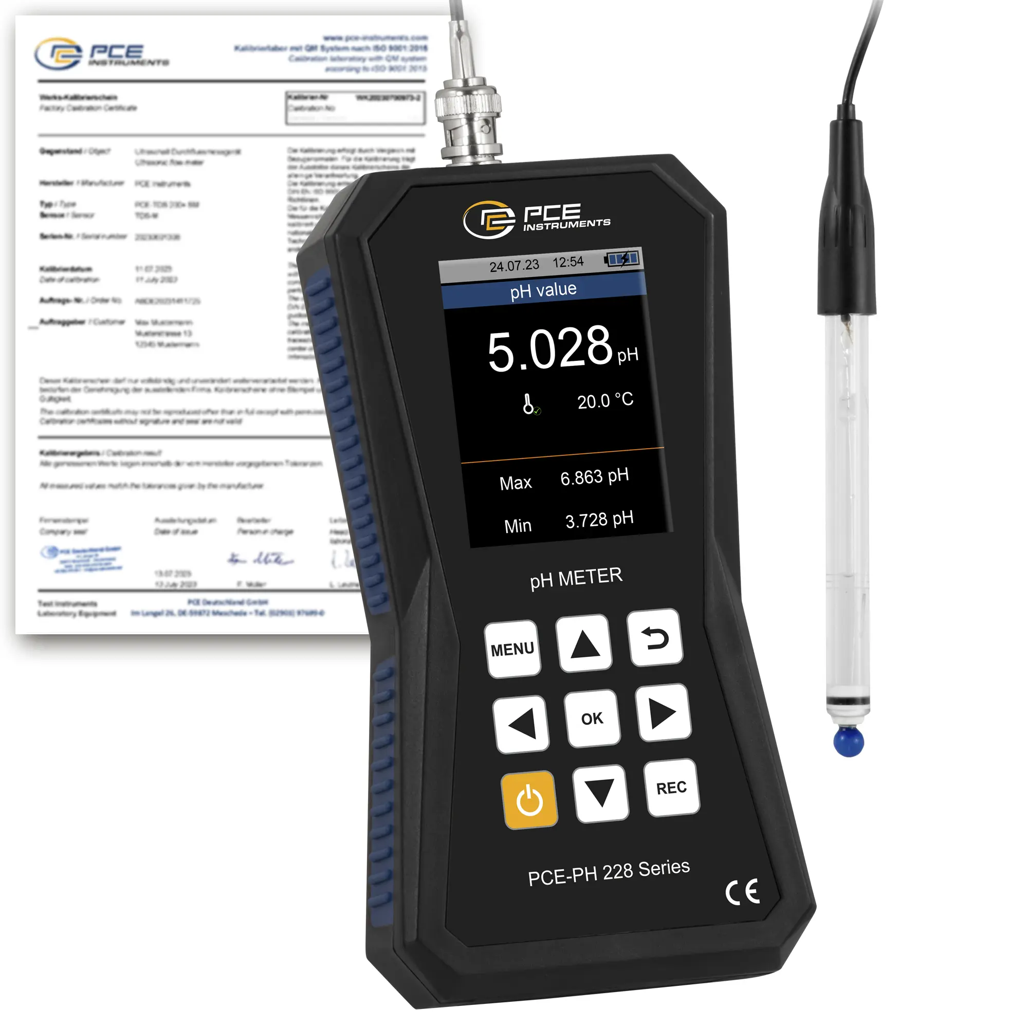Agricultural measuring device PCE-PH 228HTE-ICA incl. ISO-Calibration Certificate Agricultural measuring device PCE-PH 228HTE-ICA incl. ISO-Calibration Certificate