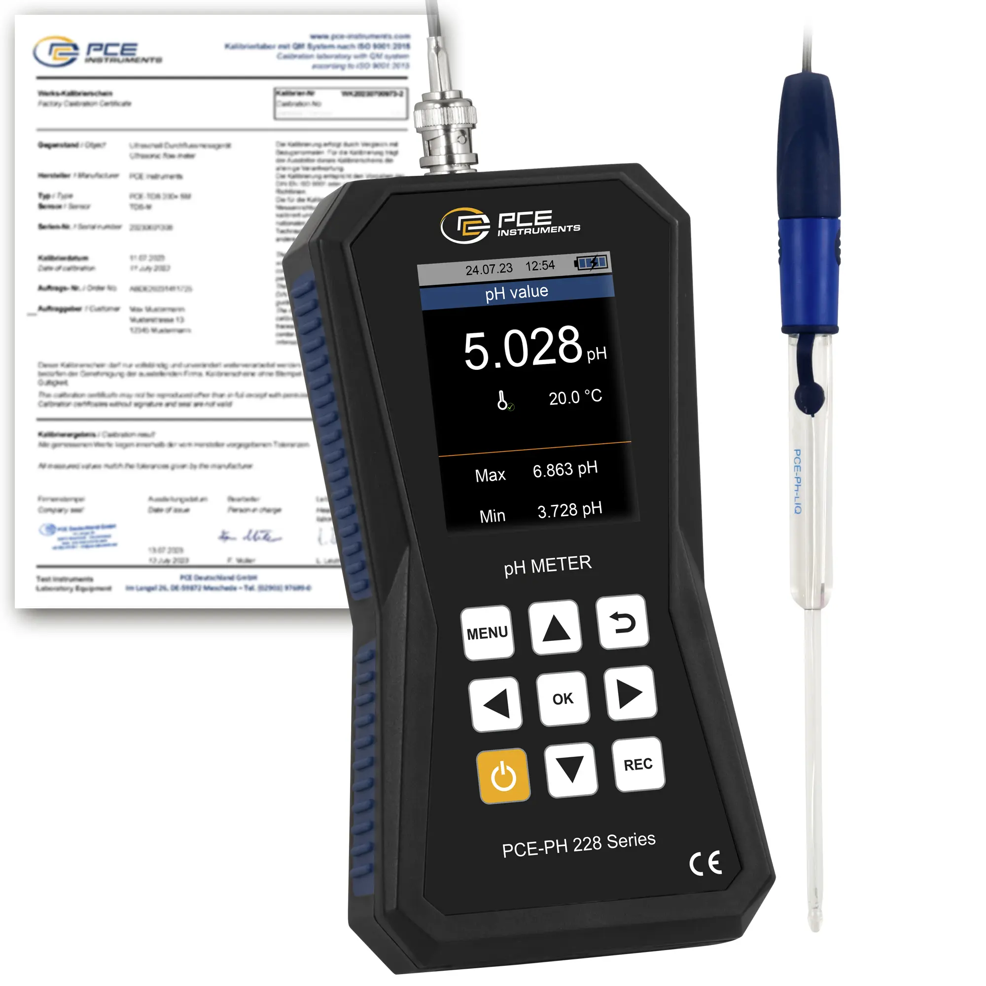 Agricultural measuring device PCE-PH 228LIQ-ICA incl. ISO-Calibration Certificate Agricultural measuring device PCE-PH 228LIQ-ICA incl. ISO-Calibration Certificate