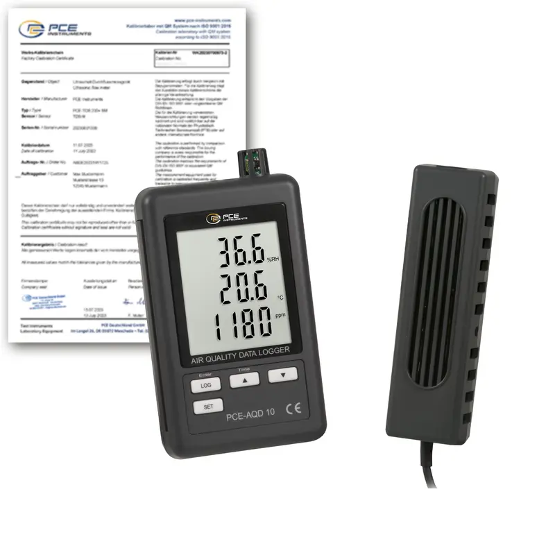 Air Humidity Meter PCE-AQD 10-ICA incl. ISO Calibration Certificate Air Humidity Meter PCE-AQD 10-ICA incl. ISO Calibration Certificate