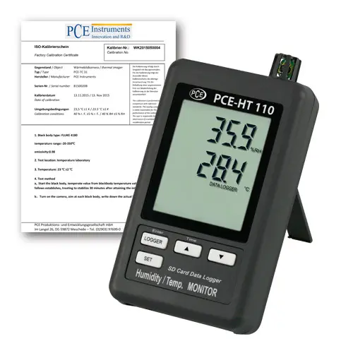 Air Humidity Meter PCE-HT110-ICA incl. ISO Calibration Certificate Air Humidity Meter PCE-HT110-ICA incl. ISO Calibration Certificate