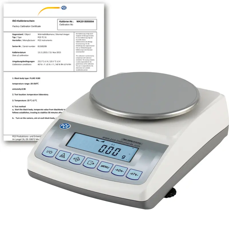 Analytical Balance PCE-BT 2000-ICA incl. ISO Calibration Certificate Analytical Balance PCE-BT 2000-ICA incl. ISO Calibration Certificate