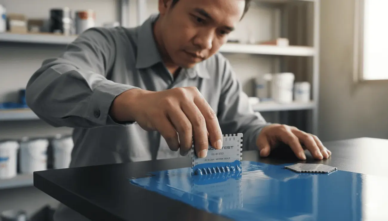 Wet Film Combs NOVOTEST - Gambar kom pengukur ketebalan film dengan lapisan cat kering yang konsisten