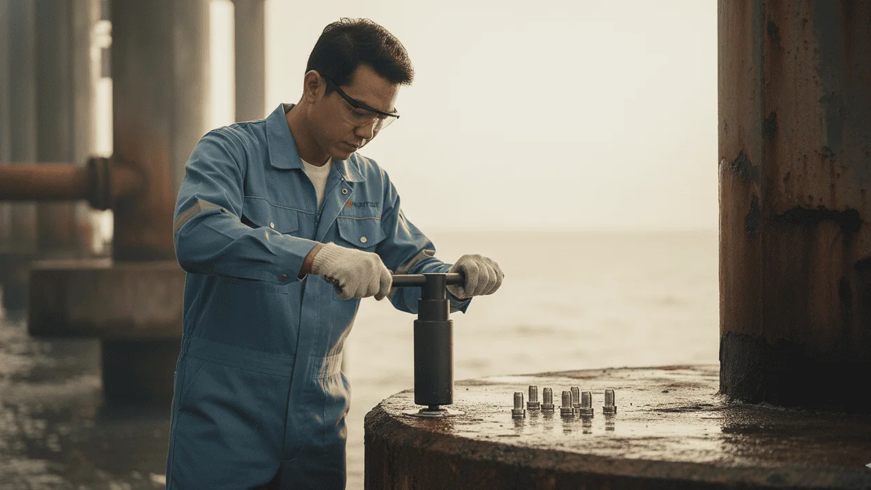 Tensile Adhesion Tester NOVOTEST AC-1 - Alat portabel kompak dengan layar digital, digunakan di atas permukaan cat