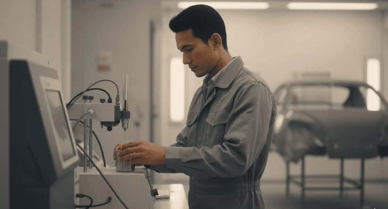 Pengujian Densitas Industri Otomotif dengan Density Cup NOVOTEST PYCNOMETER P-1