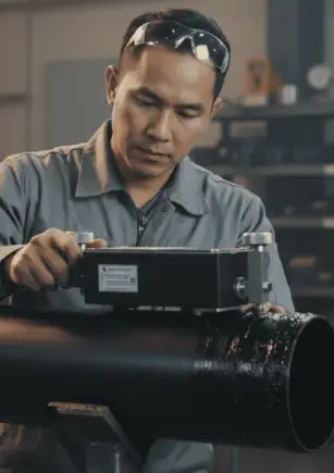 Bitumen dan Mastic Insulation Adhesion Tester NOVOTEST SM-1M - alat penguji portabel dengan dial gauge di permukaan logam berlapis.