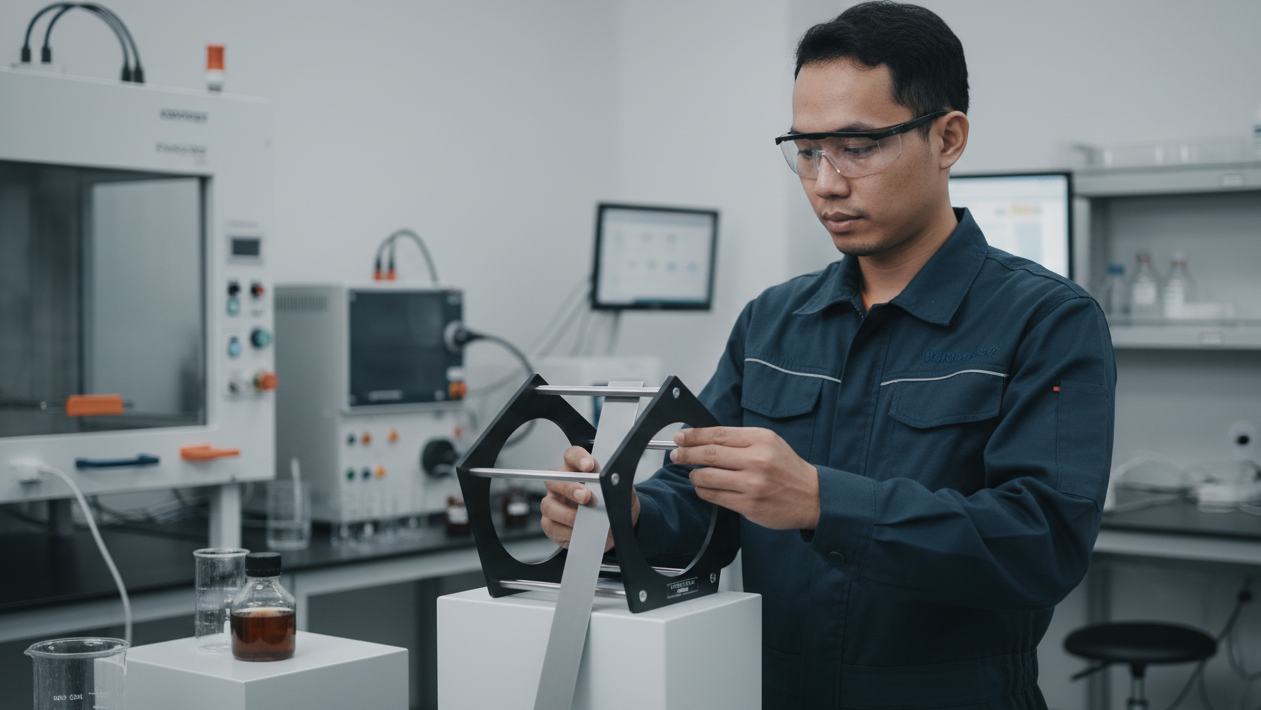 NOVOTEST BEND ShG-2 - Alat uji bending coating dengan mandrel dan skala indikator.