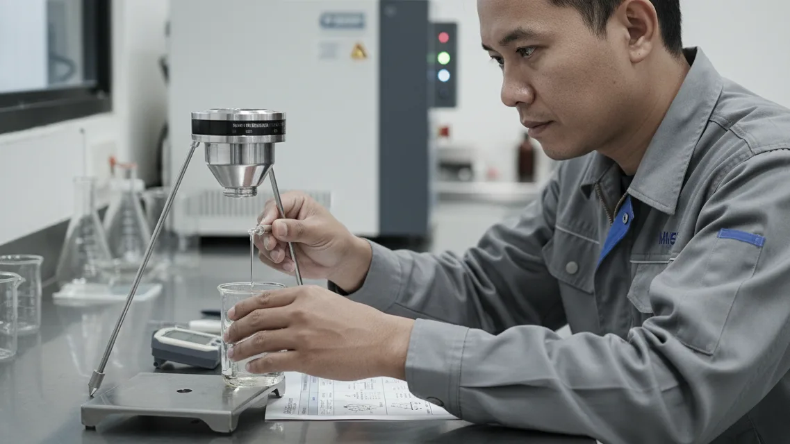 Viscosity Flow Cup NOVOTEST VZ-246 - cup logam presisi untuk uji viskositas conformal coating PCB