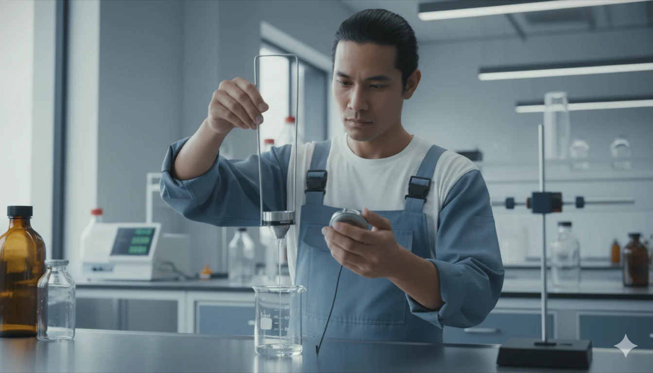 Submersible Viscosity Flow Cup NOVOTEST VZ-246P - cup logam dengan pegangan untuk uji viskositas in-line real-time