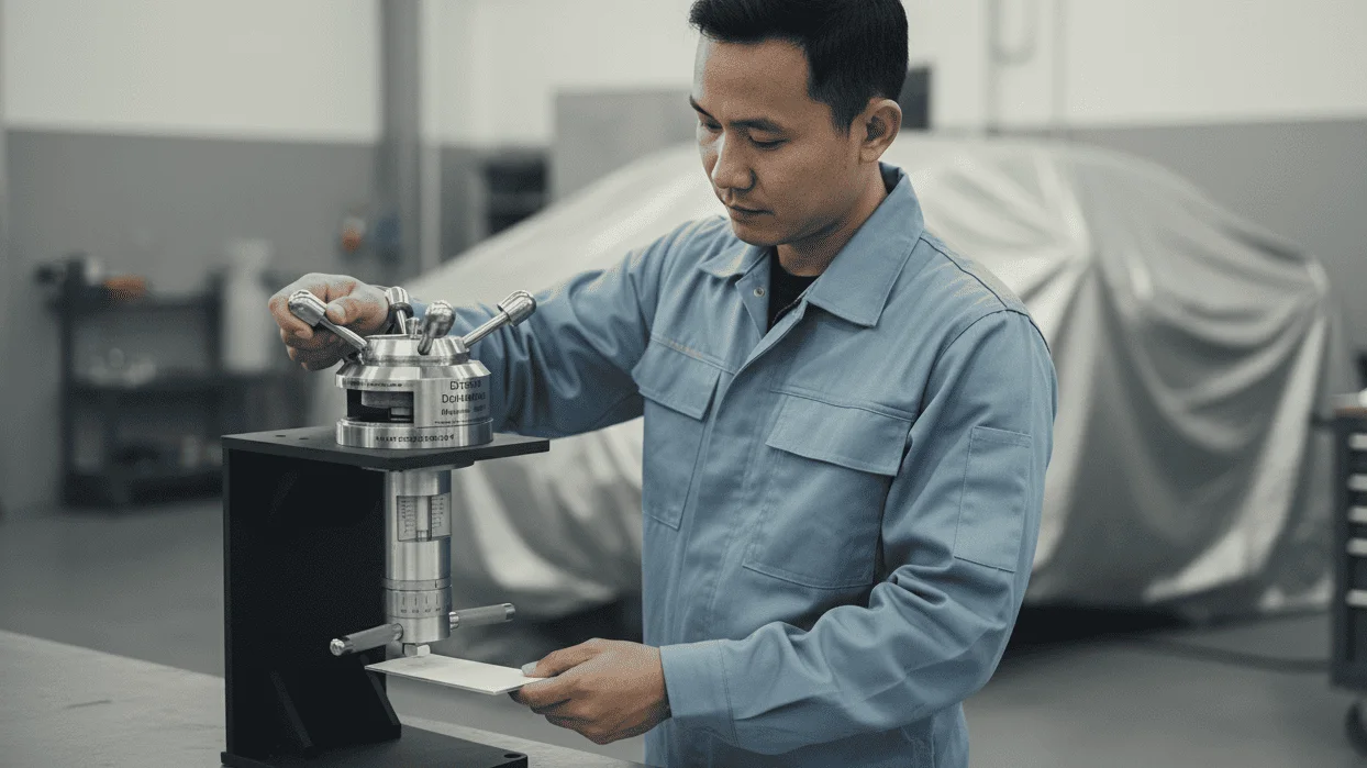 Erichsen Cupping Tester NOVOTEST ShE-1 - alat uji elastisitas dan adhesi cat otomotif